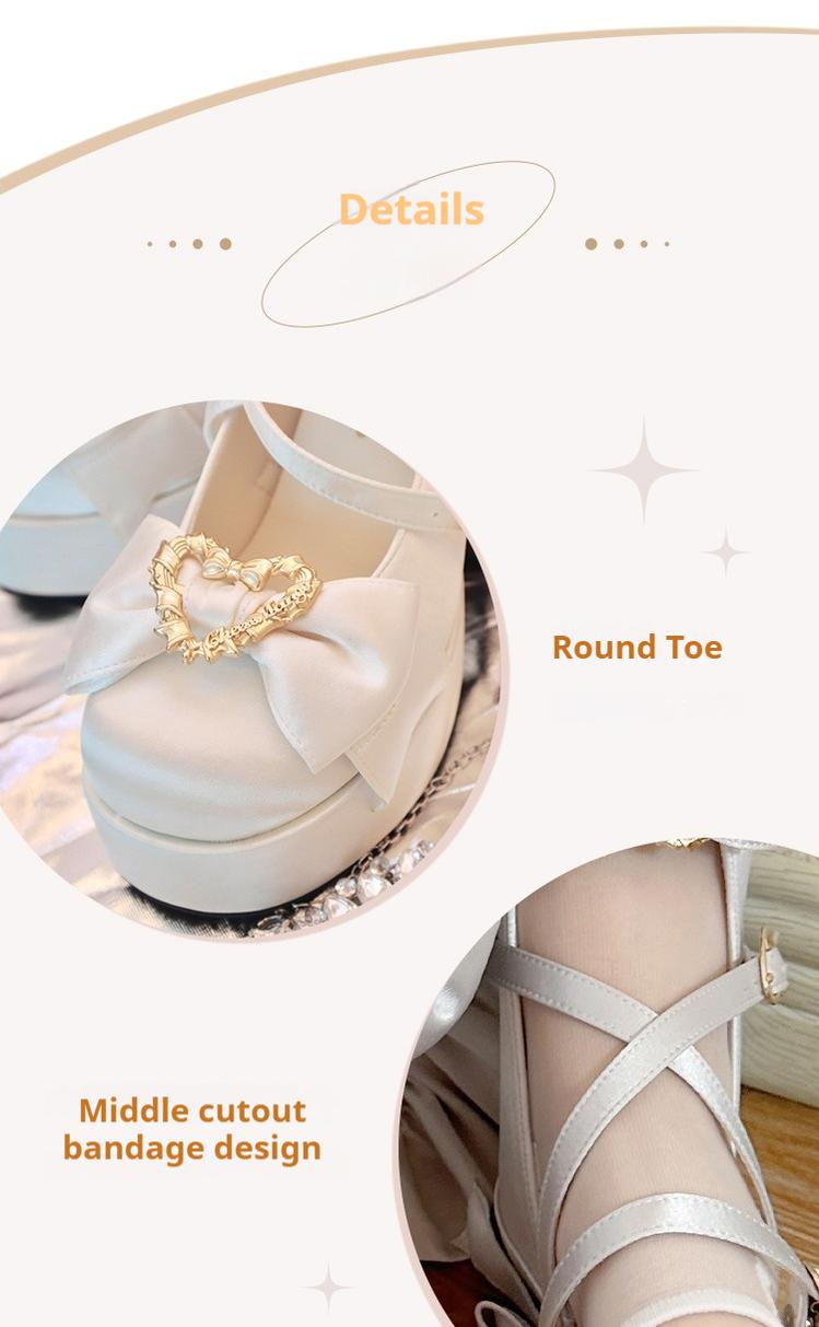 Cheesecake - Mousse Heart - Sweet Lolita High Heel Shoes Mary Jane Love Heel Shoes