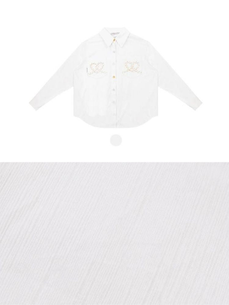 American retro white shirt【s0000003120】
