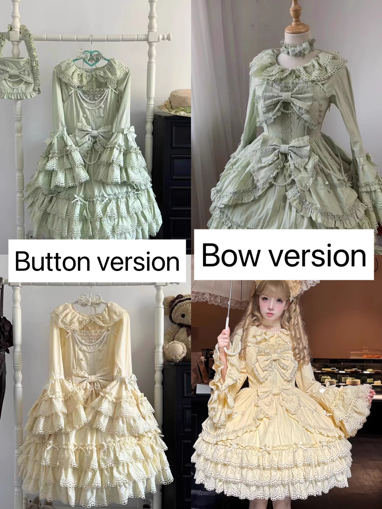 Plum Tree - Pure Love Language - Sweet Lolita Pearl JSK Princess Sleeves Blouse