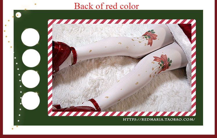 Red Maria - Christmas Bell 120D Velvet Lolita Tights