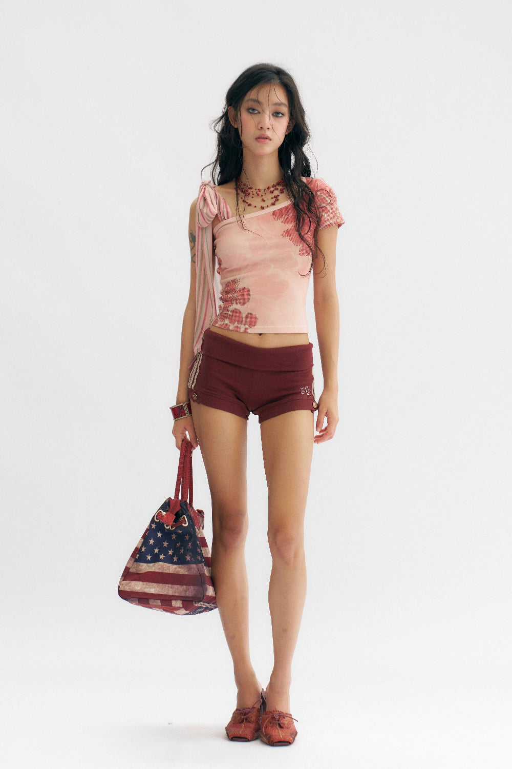 Burgundy Track Shorts