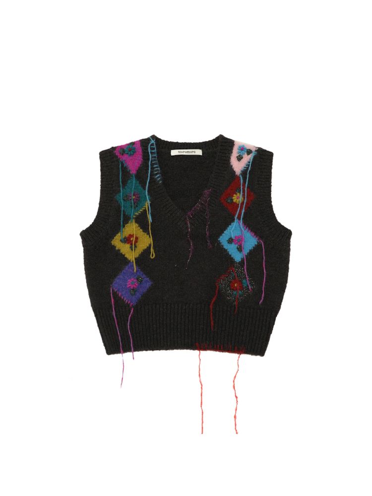 Fringe Sleeveless Knit Vest【s0000006030】