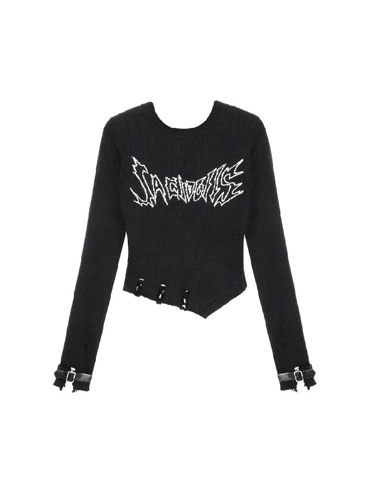 Asymmetric Hole Breaking Bottom Sweater【s0000005050】