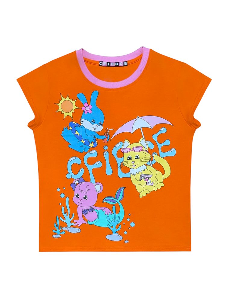 Animal Pool Party Printed T-Shirt【s0000009605】