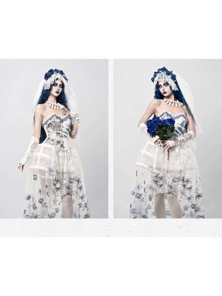 Gothic Ribbed Lace Corset Dress【s0000010034】