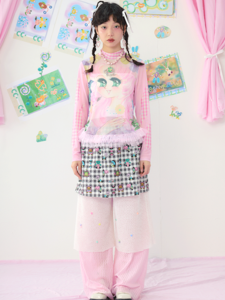 Hollow Out Colourful Straight Leg Pants【s0000009077】