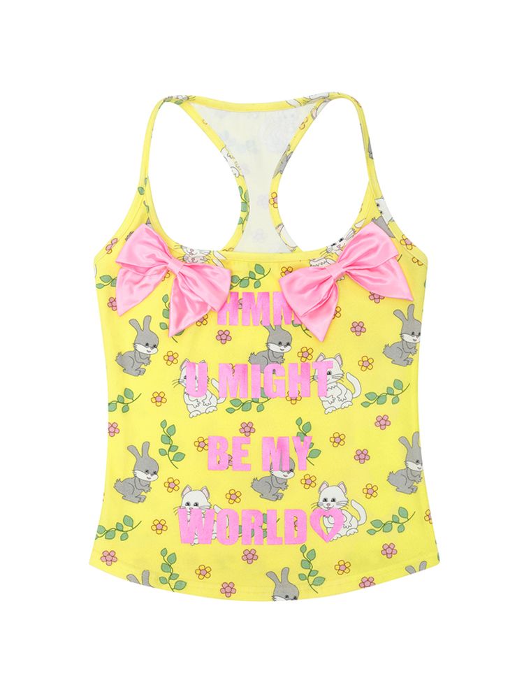 Cat & Rabbit Printed Bowknot Suspenders【s0000008990】