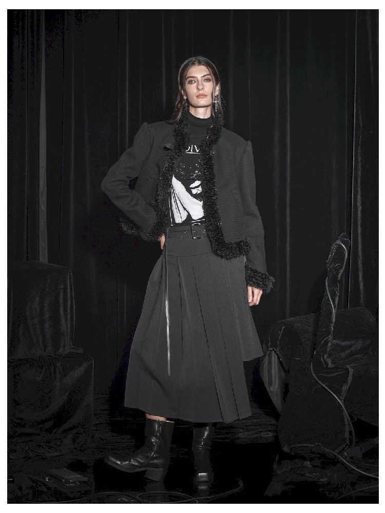 Fur Trim Simple Elegant Slim Short Jacket【s0000005452】