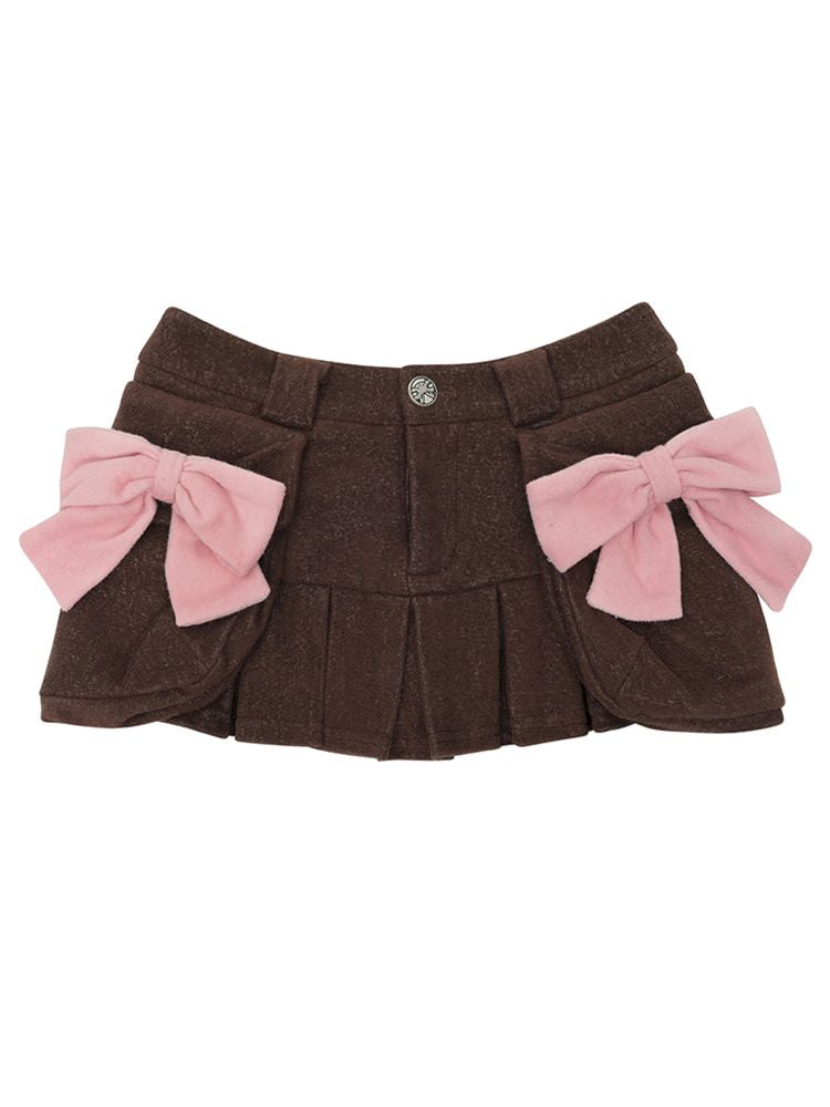 Towel Bow Pleated Skirt【s0000008989】