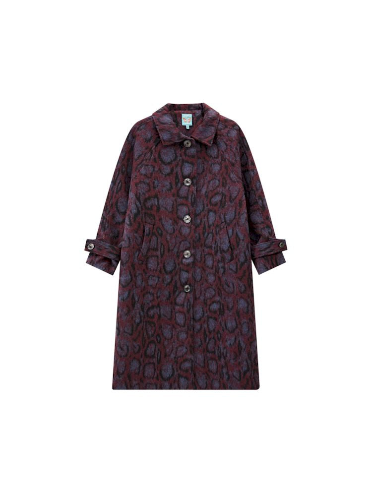 Leopard print tweed coat【s0000010095】