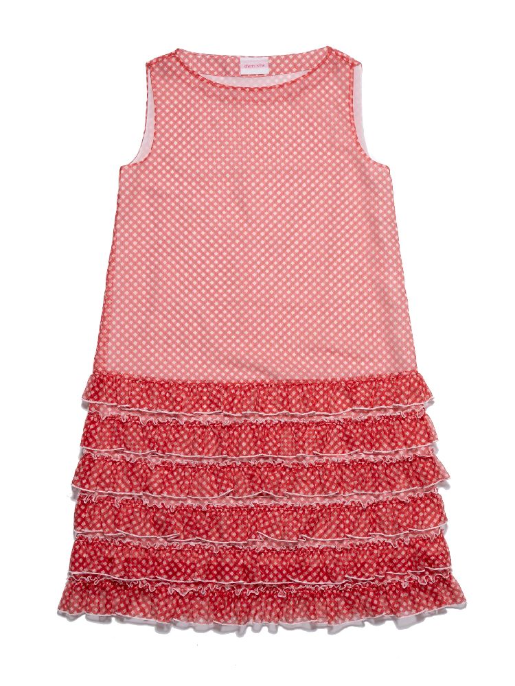 Red Plaid Mesh Undershirt Dress【s0000009322】