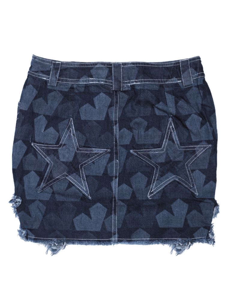 Dark Blue Star Denim Skirt【s0000006567】
