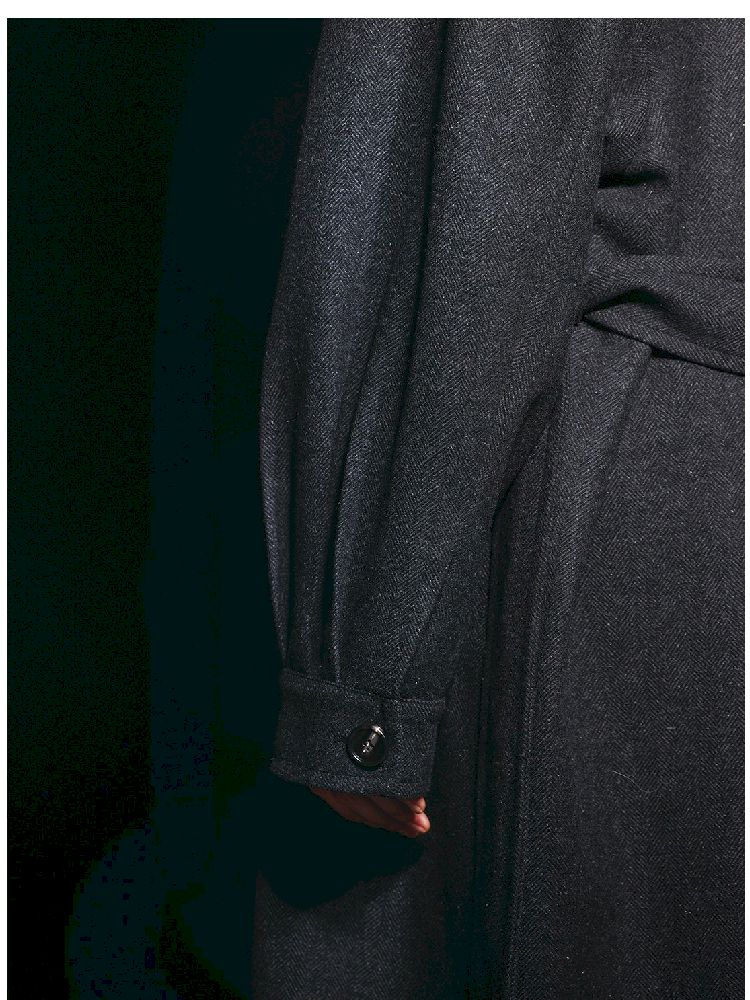 Patterned Herringbone Tweed Long Coat【s0000005466】