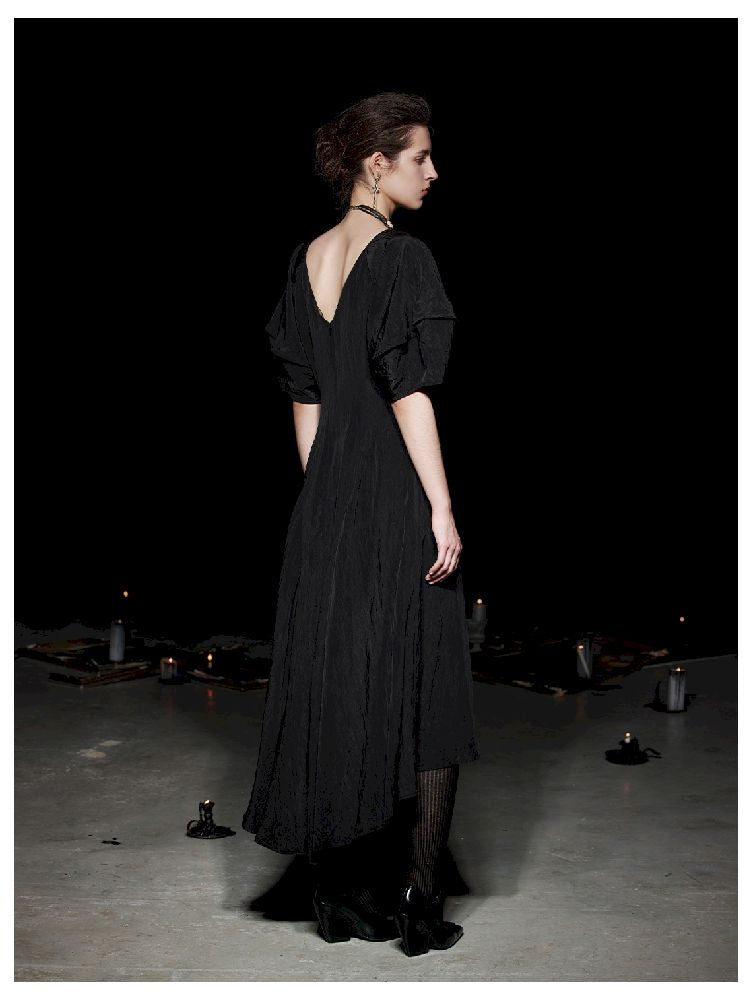 Deep V Black Long Fall Designer Long Dresses【s0000005501】