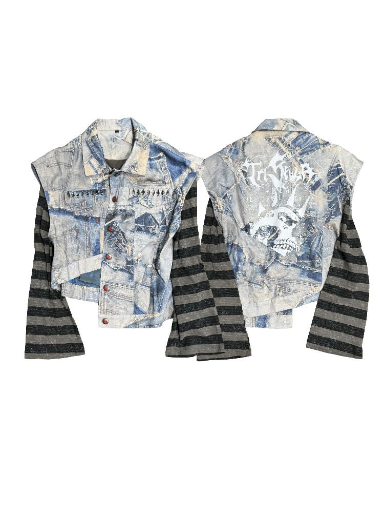 Fake Two Piece Patchwork Denim【s0000010338】