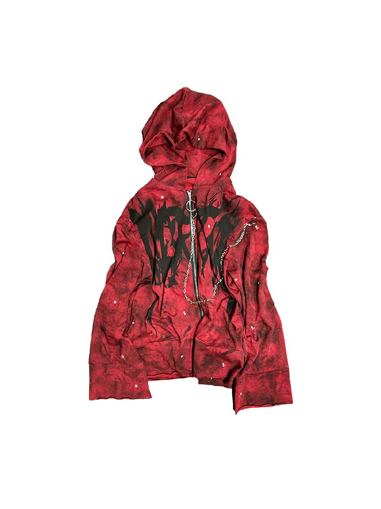 Red Punk Hoodie【s0000010336】