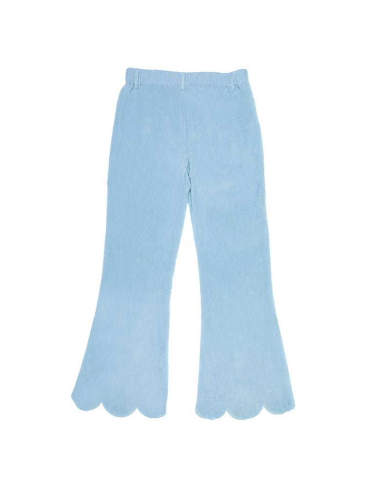 Dopamine Thin Corduroy Love Collage Blue Petal Flared Pants【s0000006564】