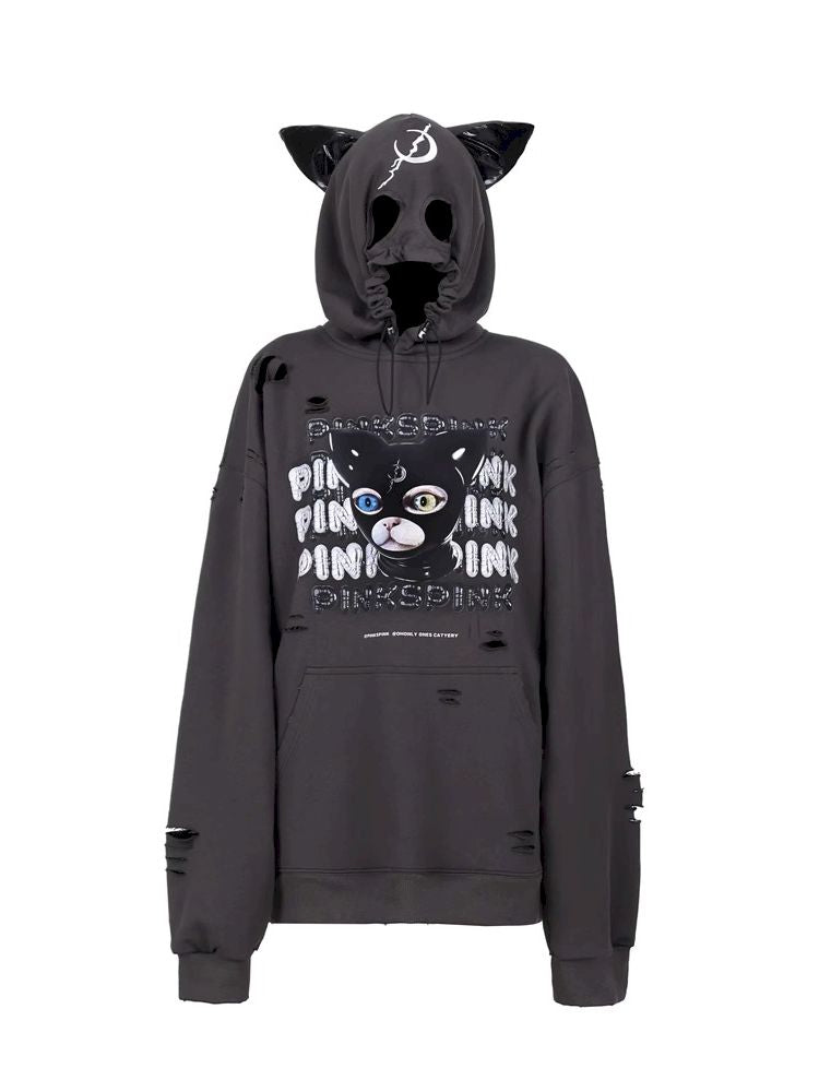 Devon Cat Ears Head Cover Hooded Sweatshirt【s0000005699】