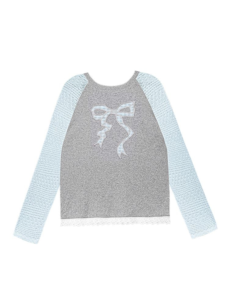 Bow Long Sleeve Top T-Shirt【s0000010104】