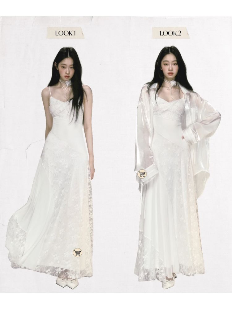 Pure desire gentle wind lace halter dress【s0000009590】