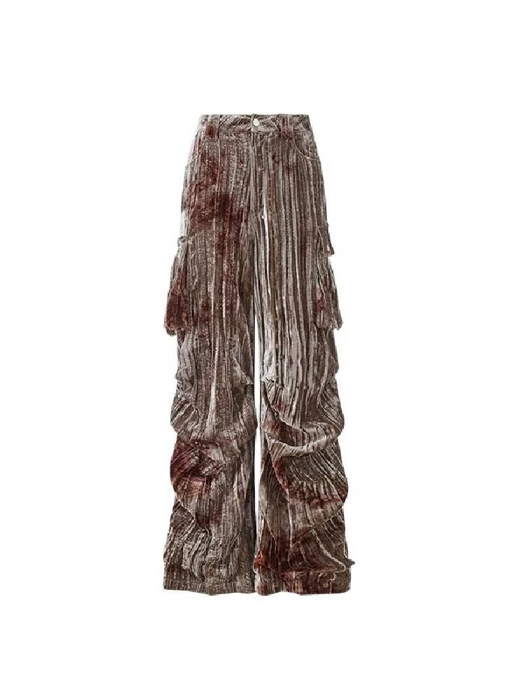 Velvet Wide Leg Workwear Pants【s0000004746】