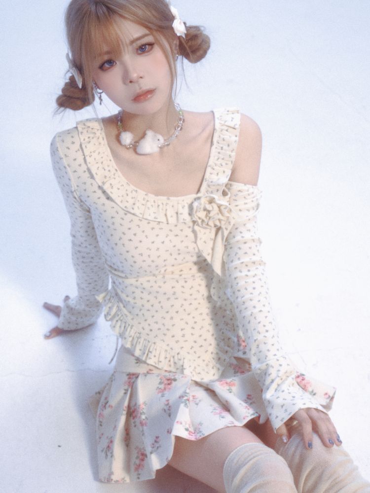 Floral Lace Long Sleeve t-shirt【s0000007442】