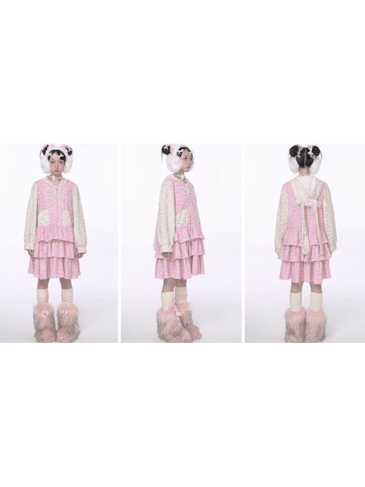 Pink rabbit ears cake dress【s0000010012】