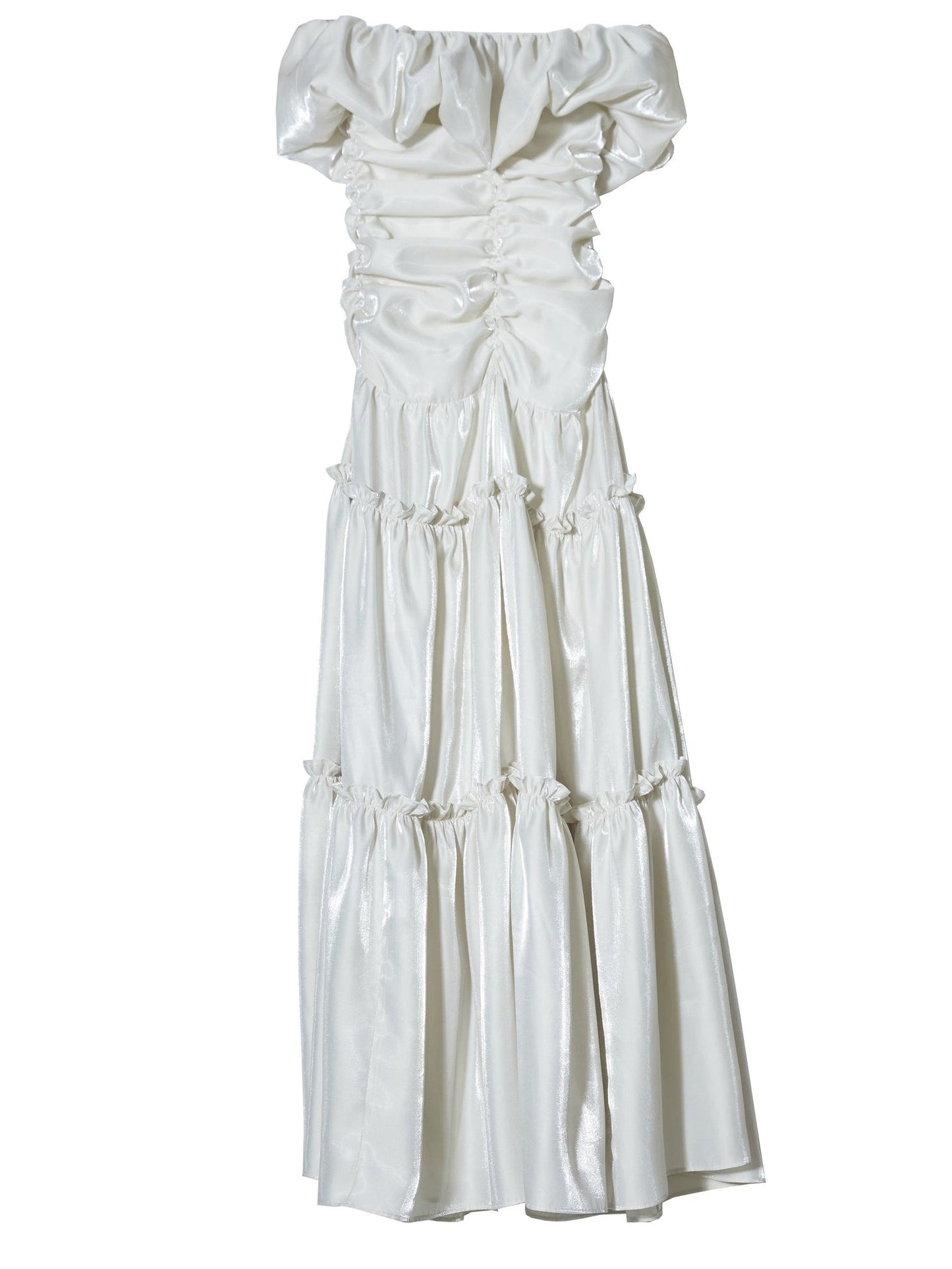 Ruffles Big Swing Super Long Fairy Off-Shoulder Dress