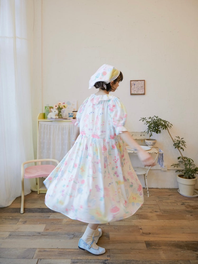 Loose Chiffon Short-sleeved Dress 【s0000002486】