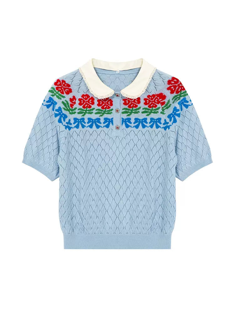 Blue retro knit【s0000007769】
