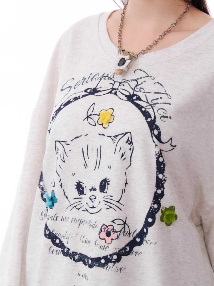 Cat print sweatshirt【s0000010178】