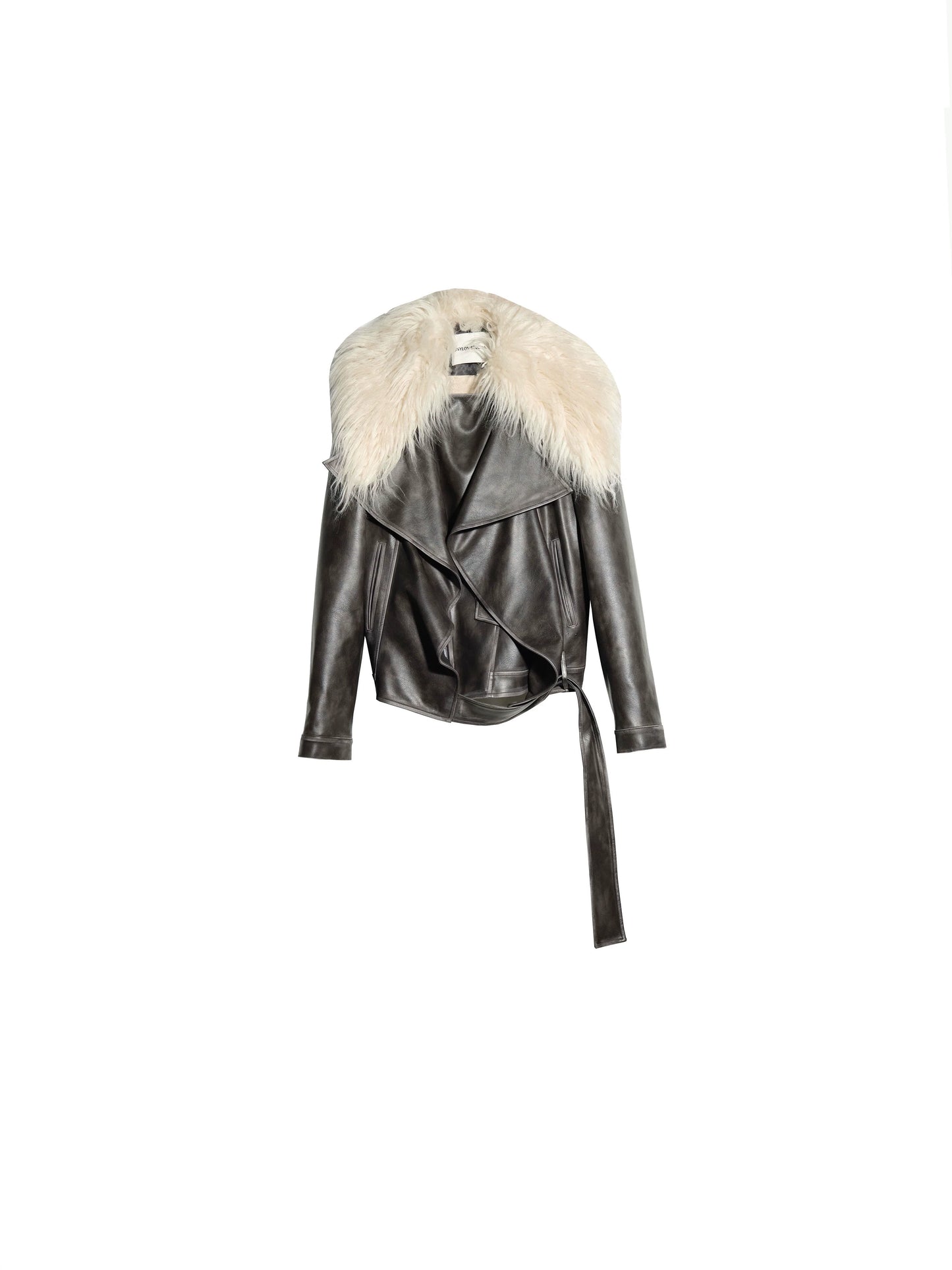 Dark Retro Rock Long Fur Collar Jacket