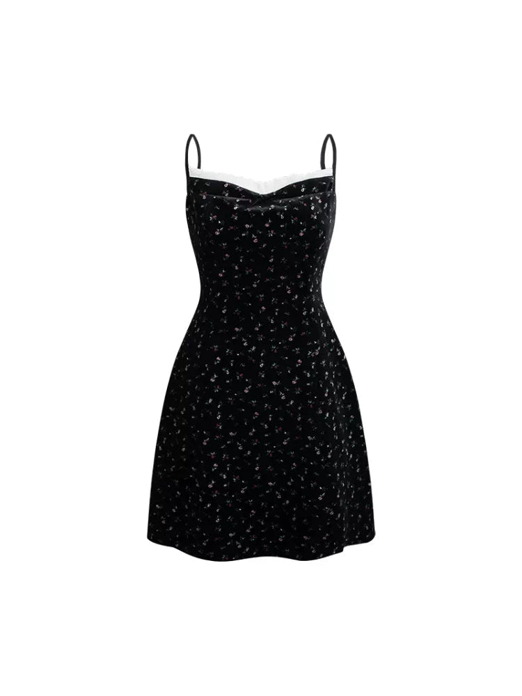 Velvet suspender dress【s0000007096】