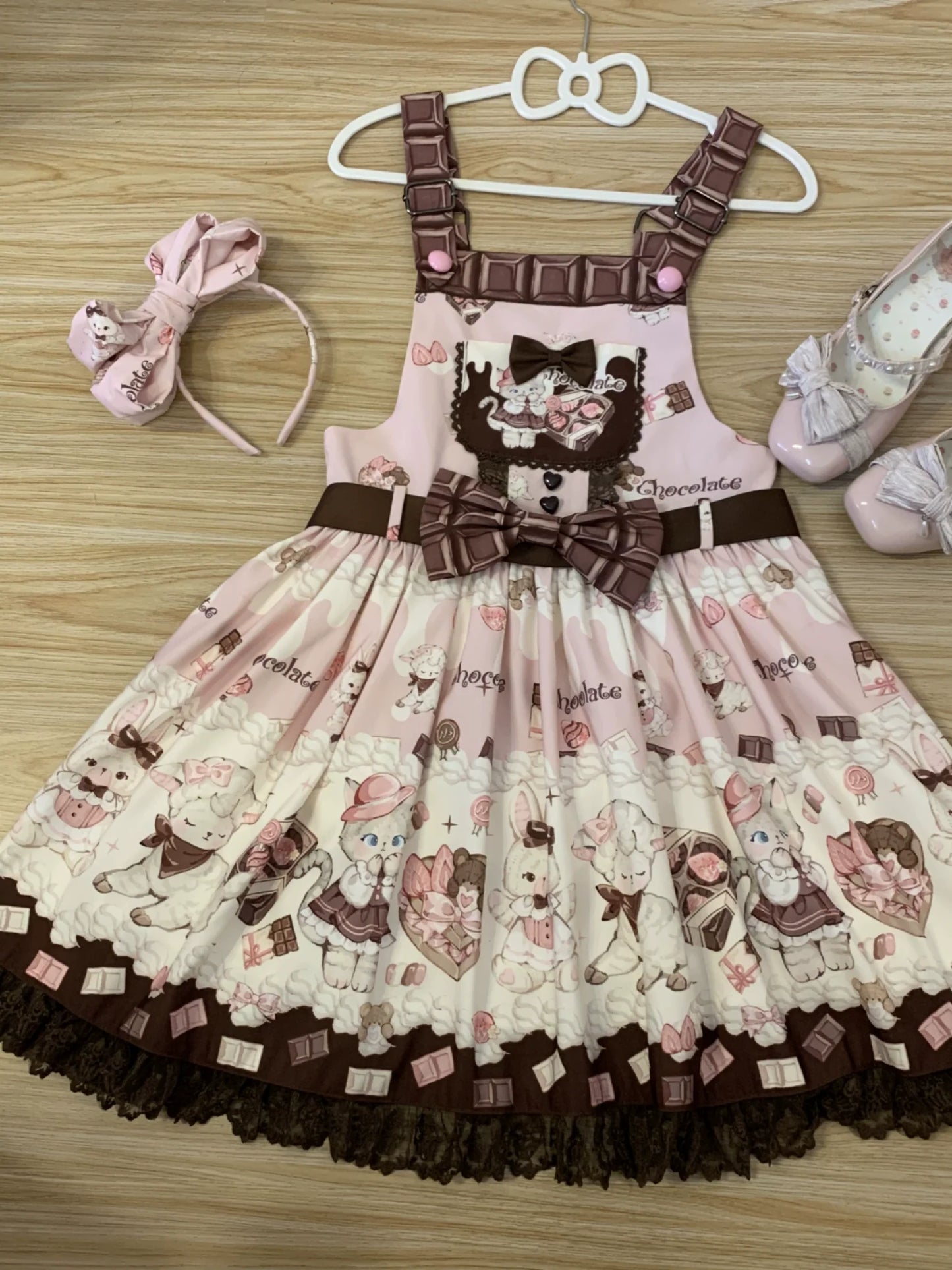 TwilightCrush - Heartbeat Miao Qiao - Kawaii Lolita Salopette Summer Cat Print Dress