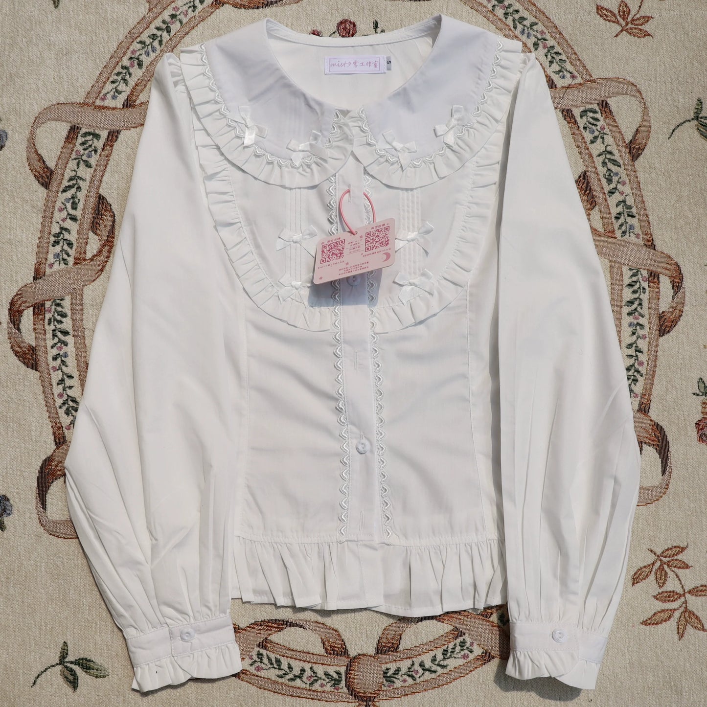 MIST - Sweet Lolita Blouse Doll Collar Lolita Shirt With Bubble Sleeve