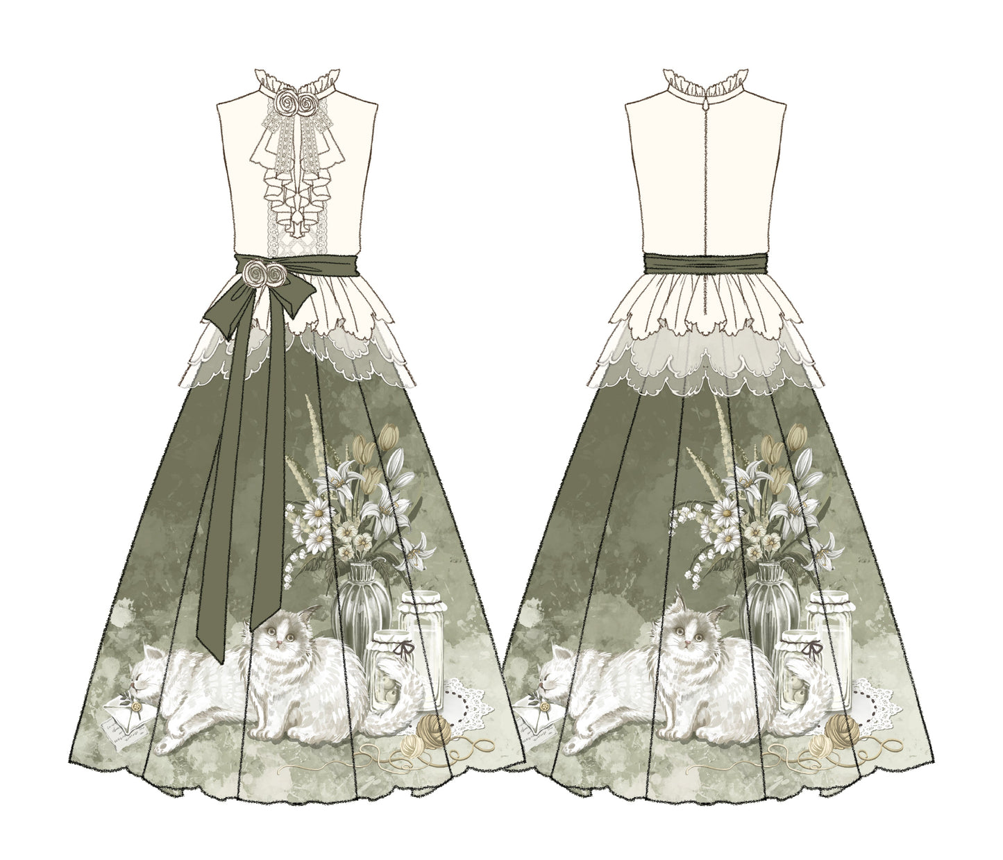 Designer's Gift - Morning Moments - Summer Lolita-inspired Chinese-style Skirt Set