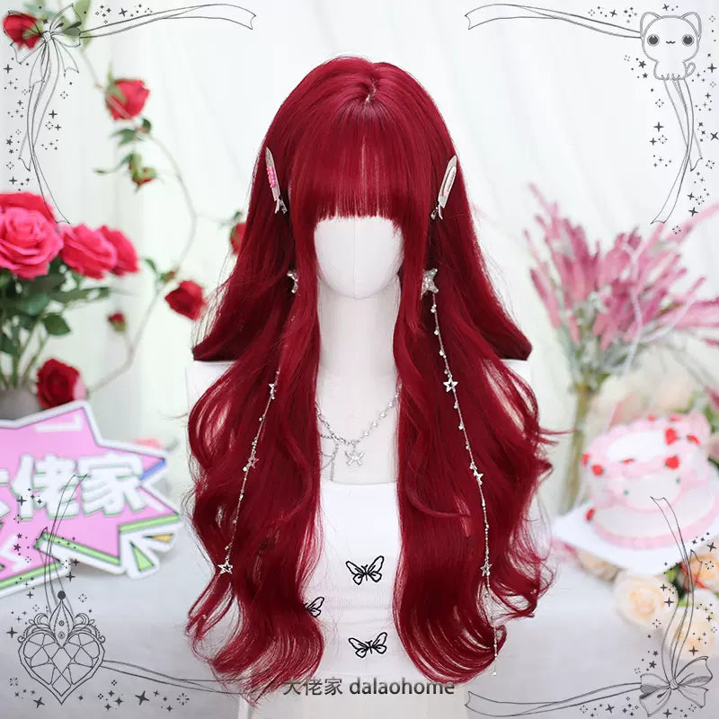Dalao Home - Burning - Wine-red Long Curly Lolita Wig
