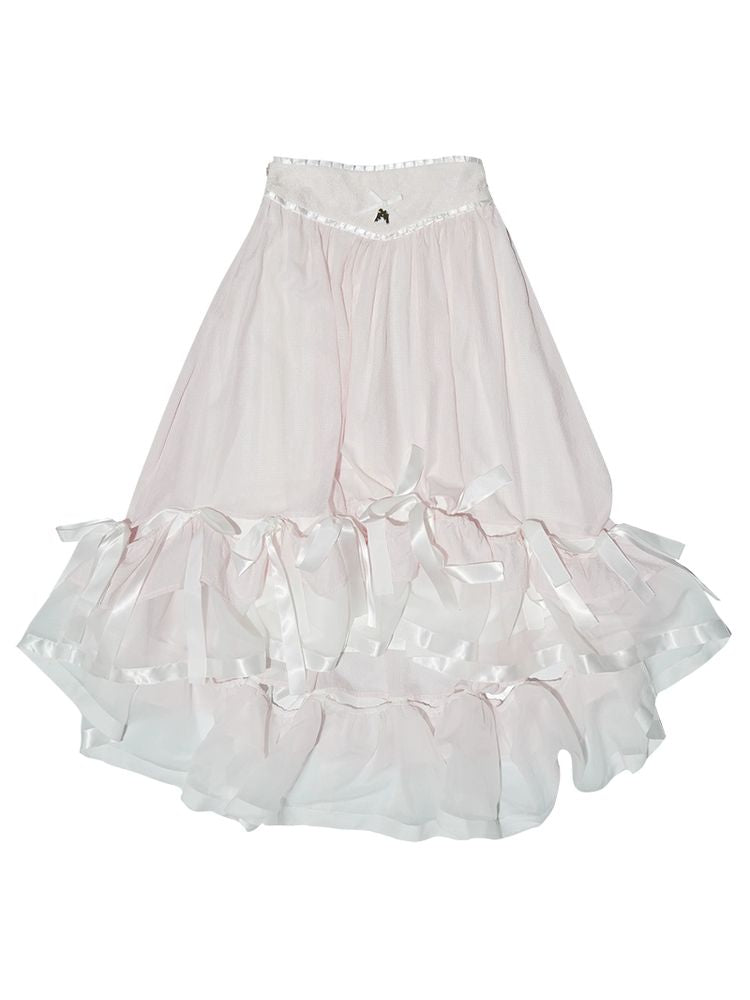 Ribbon lace splicing long skirt【s0000008726】