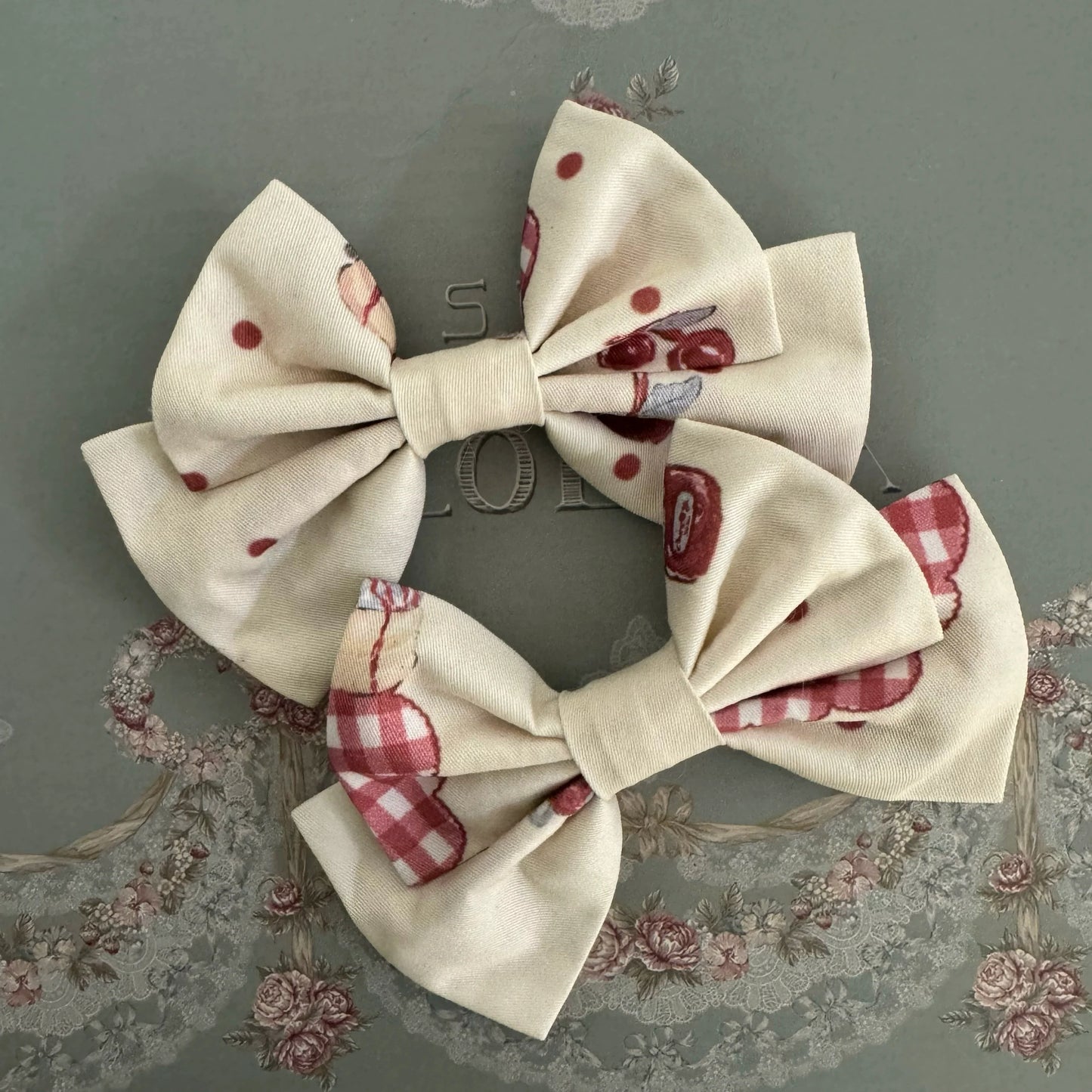 Akiyama Future Studio - Border Collie Cherry - Kawaii Lolita Salopette Cherry Print Dress