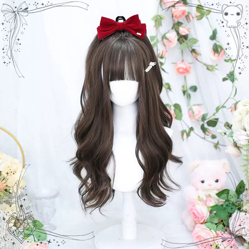 Dalao Home - Daily Long Curly Wavy Black Tea Lolita Wig
