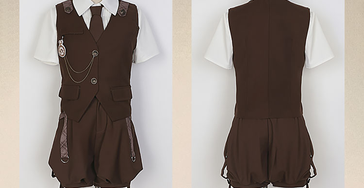 Letters from Unknown Star - Ouji Lolita Brown Short Set