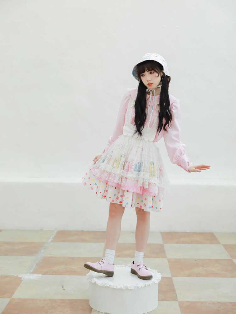 Embroidered lace layer apron【s0000010079】