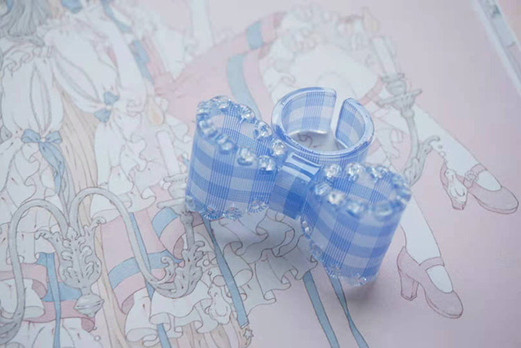 Cat Tea Party - Sweet Lolita Bow Ring and Necklace