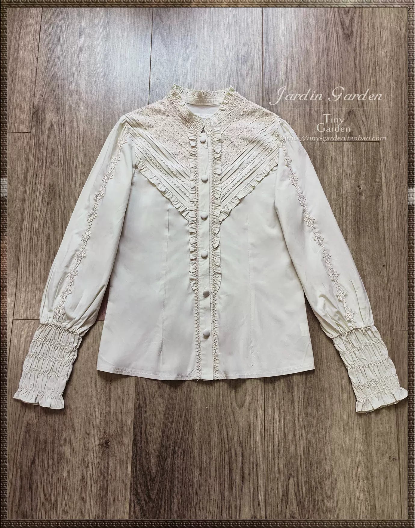 Tiny Garden - Black Forest Garden - Classic Lolita Blouse Mutton Leg Sleeves Stand Collar Shirt