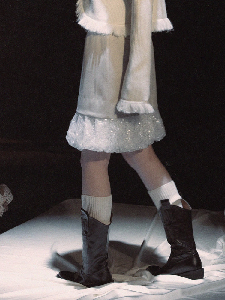 Faux two piece design skirt【s0000007429】