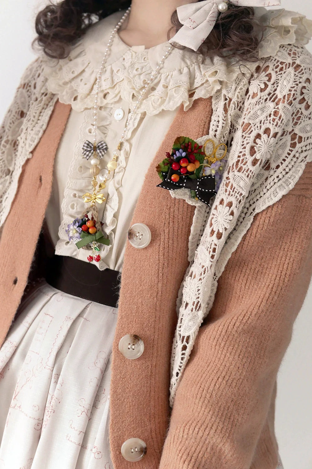 Miss Point - Flowers with Alice - Vintage Lolita Winter Fall Knitted Sweater Coat