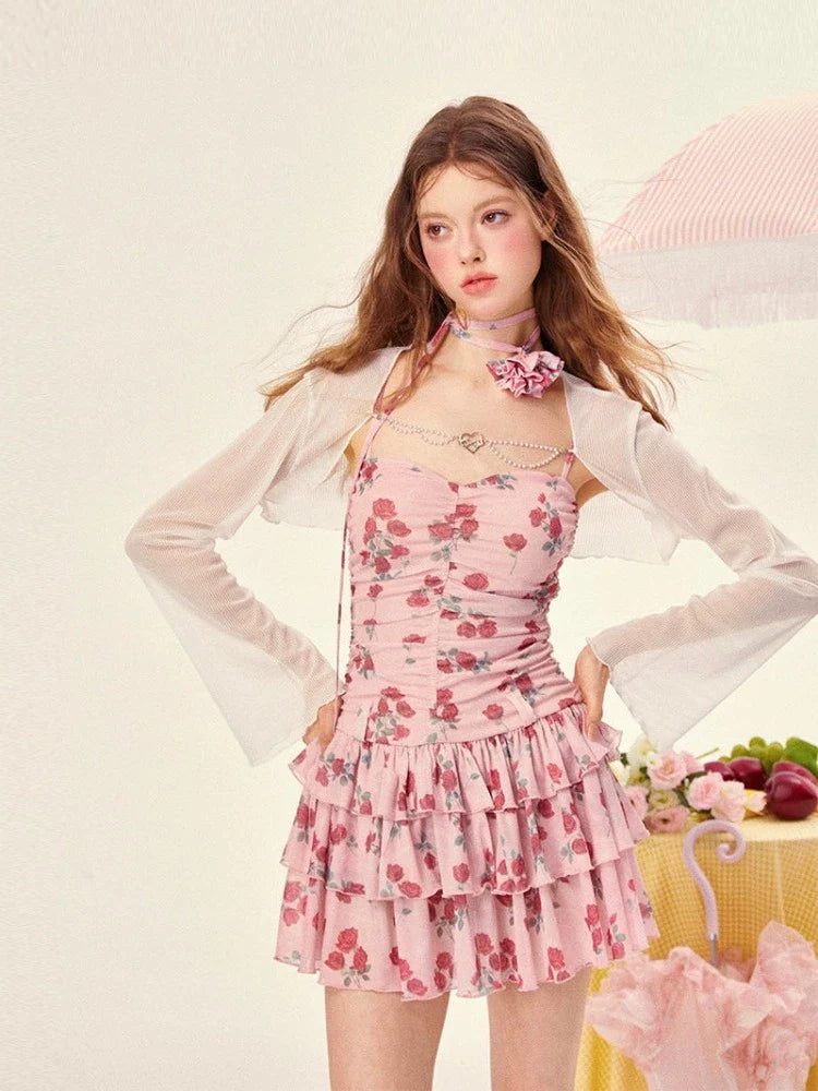 Rose print cake skirt【s0000008951】