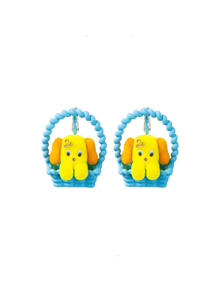 Dog basket earrings【s0000008711】