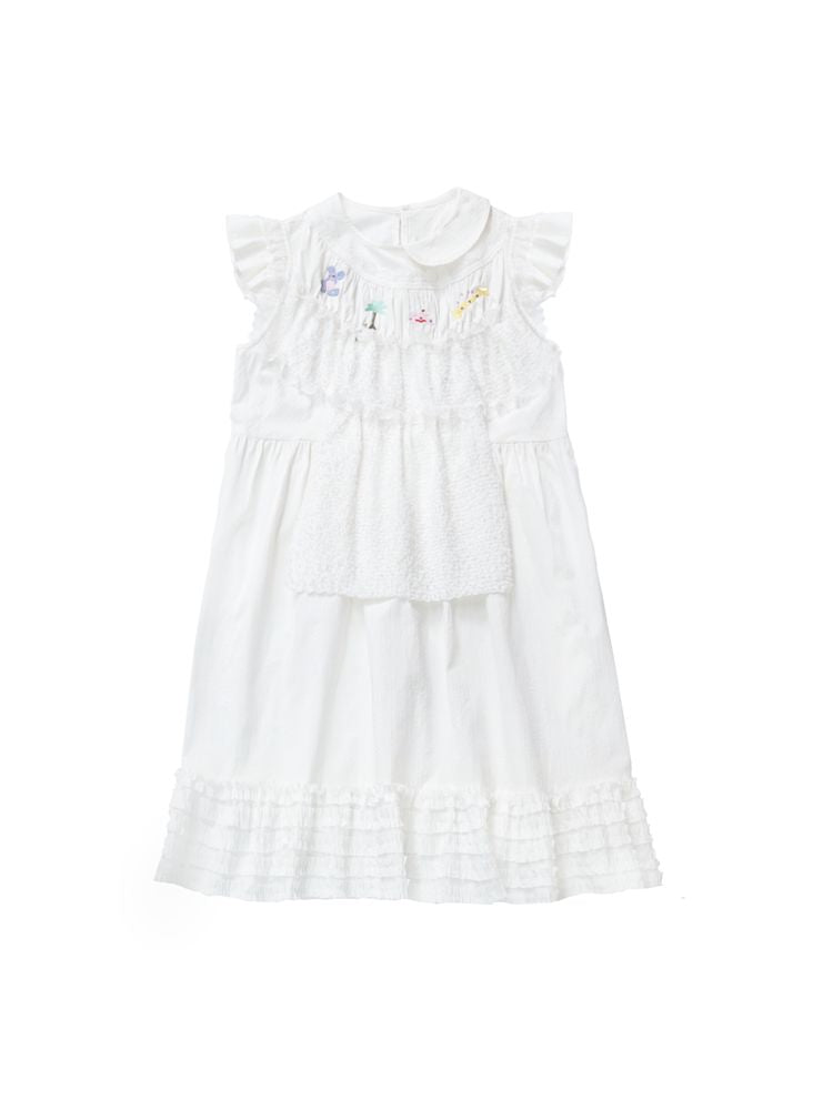 Embroidery White Sundress 【s0000001572】