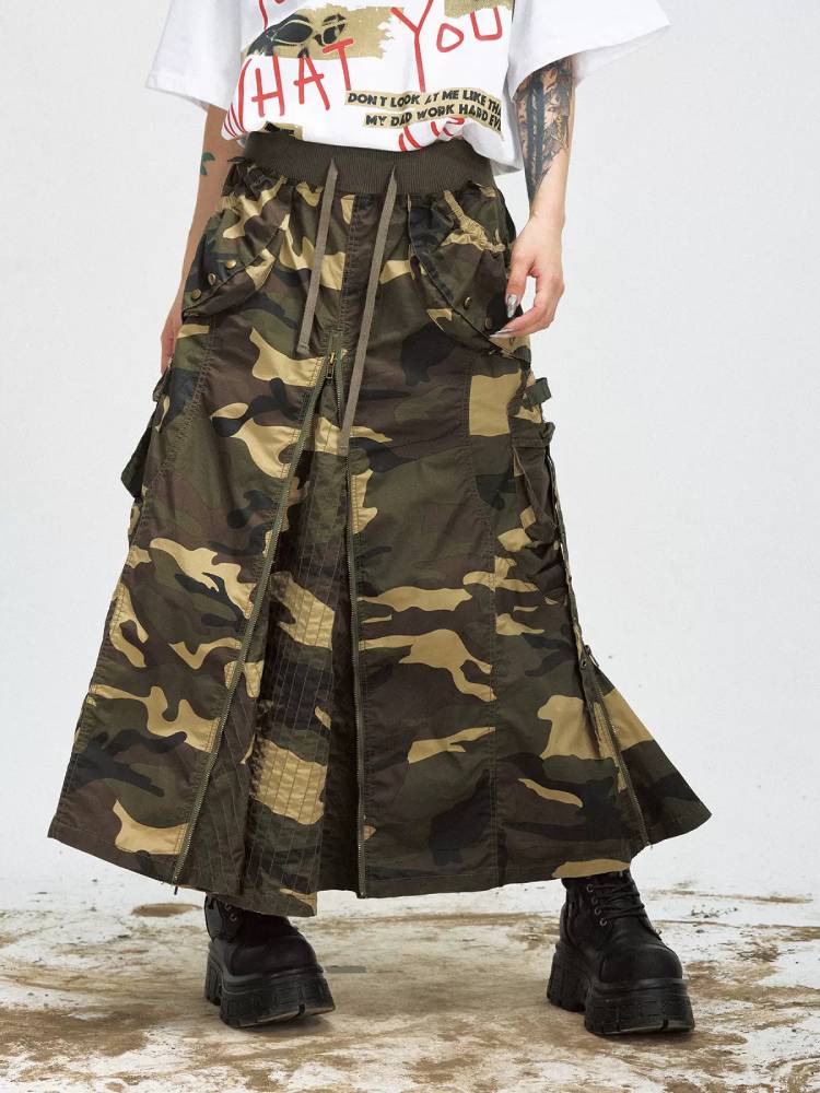Workwear style suspender skirt【s0000009198】